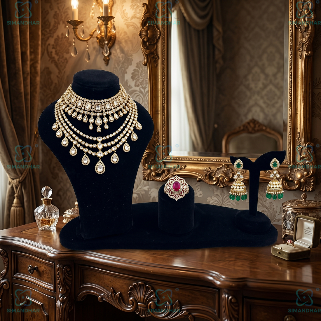 Multipurpose Velvet Leather Jewellery Combo Set | Premium Display for Ring Earring