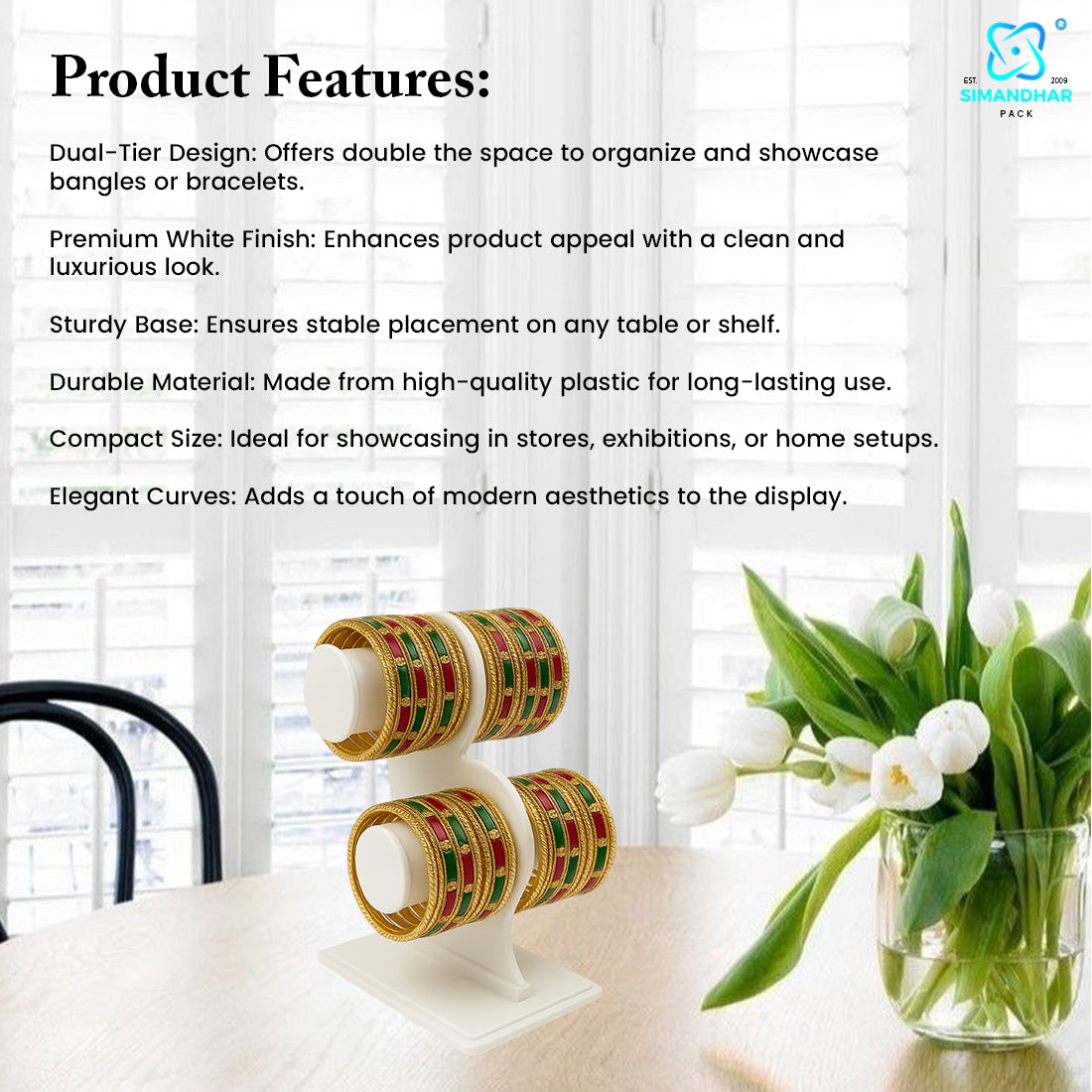 white,Black Plastic 2 Step Jewelry Bangle Display Stand Holder For Jewelry Storage And Jewelry Shop