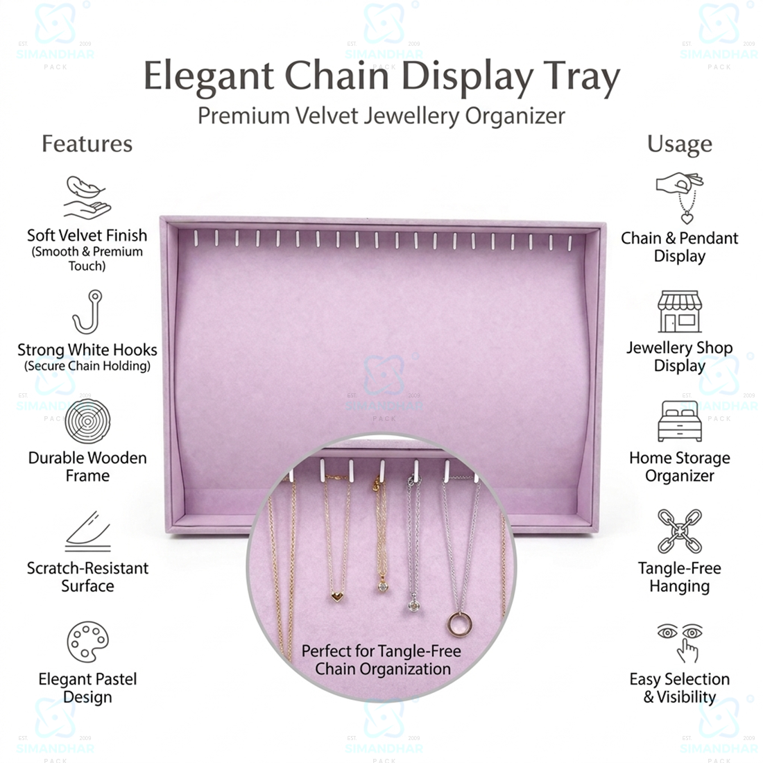 Jewellery Chain Display Tray – Stylish Necklace Organizer