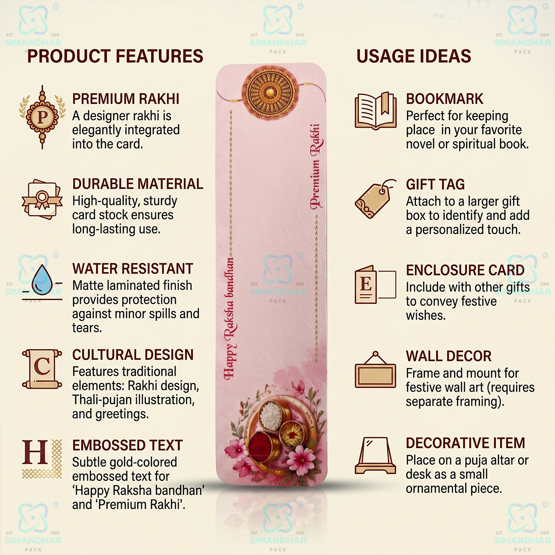 Premium Designer Rakhi Card for Brother – Elegant Raksha Bandhan Greeting Card