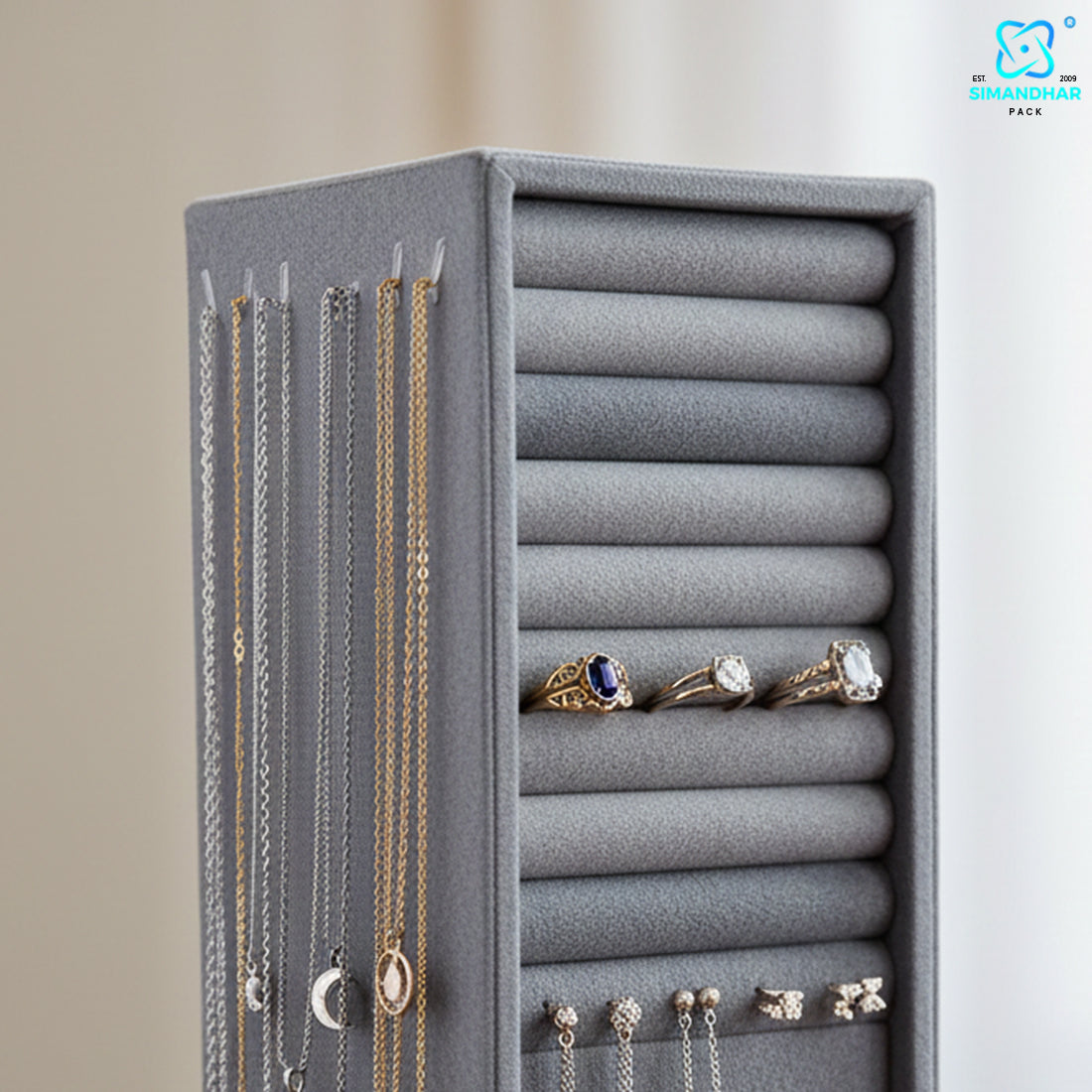 2 in 1 Rotated Jewellery Set with Chain, Bangles & Rings for Women