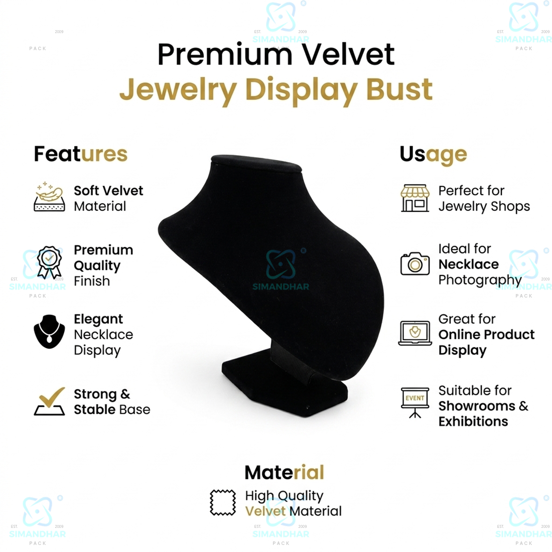 Premium Jewellery Display Statue Stand for Necklace & Pendant
