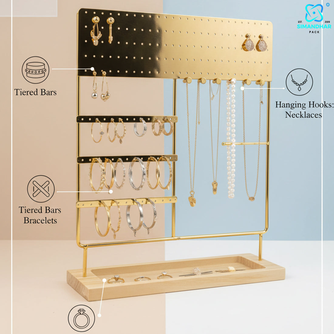 Durable Earrings Holder Stand for Jewellery Display