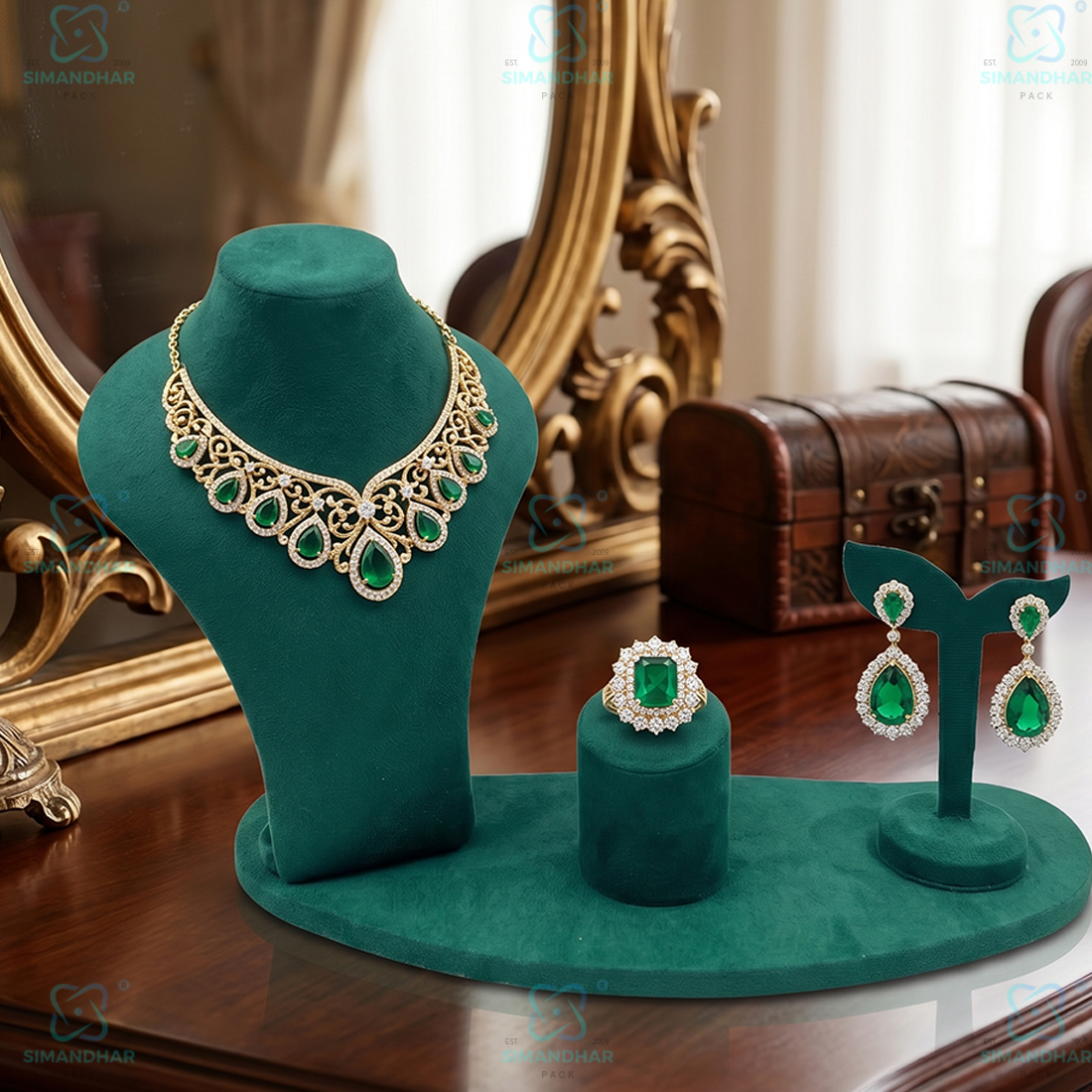 Multipurpose Velvet Leather Jewellery Combo Set | Premium Display for Ring Earring