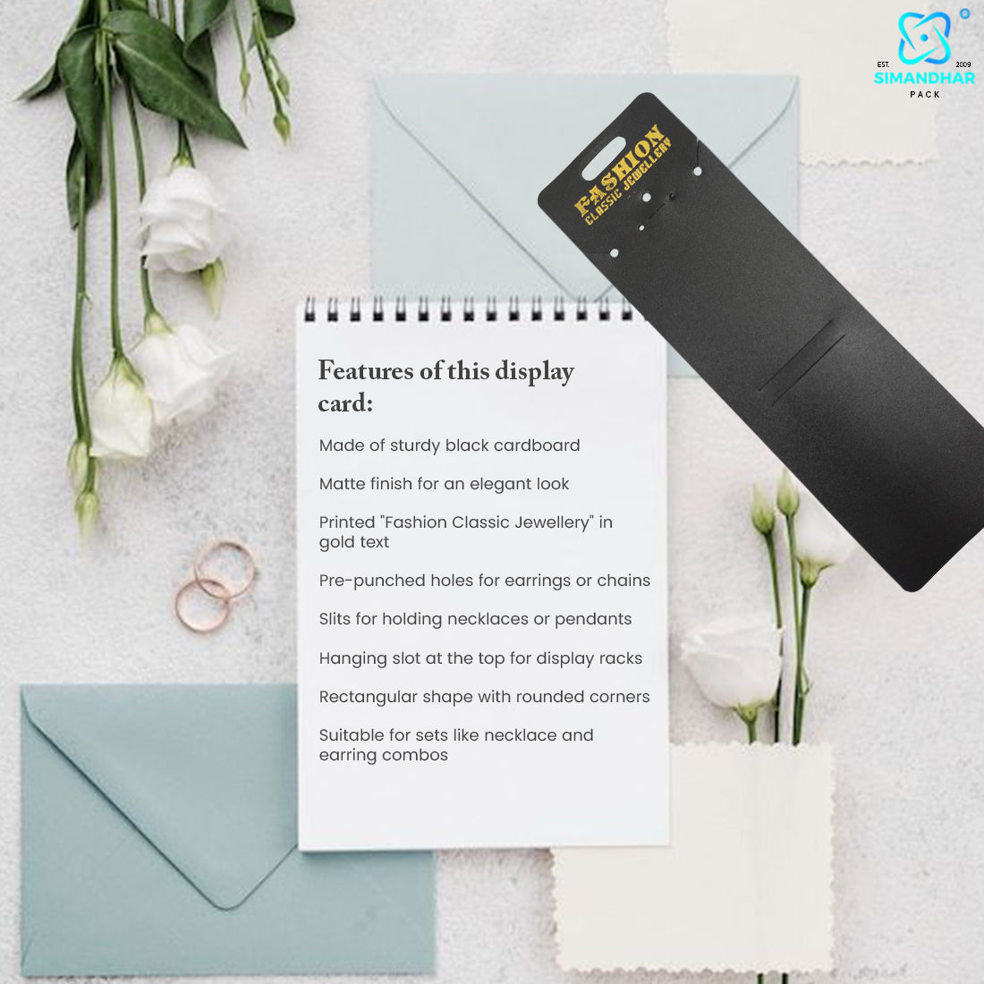 Premium Black Set Card for Fashion Jewellery Presentation