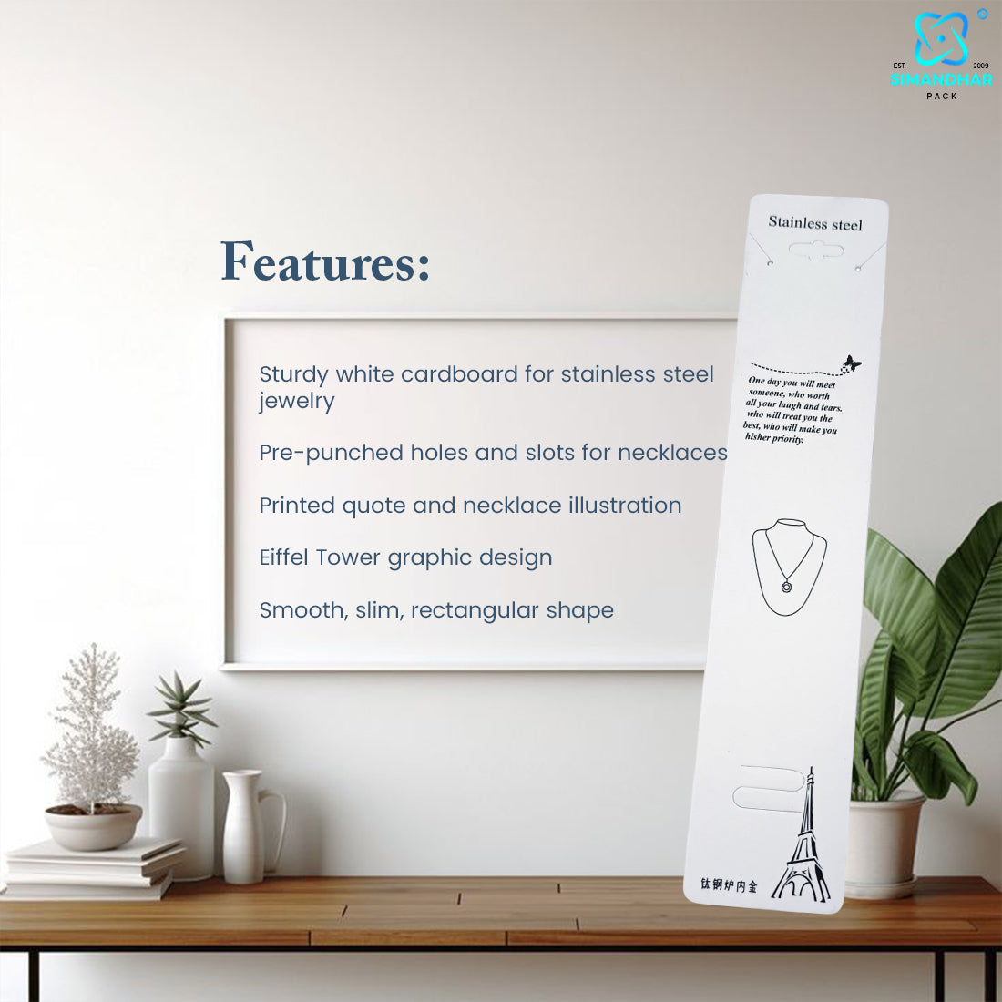 Jewellery Display & necklace Cards for Packaging
