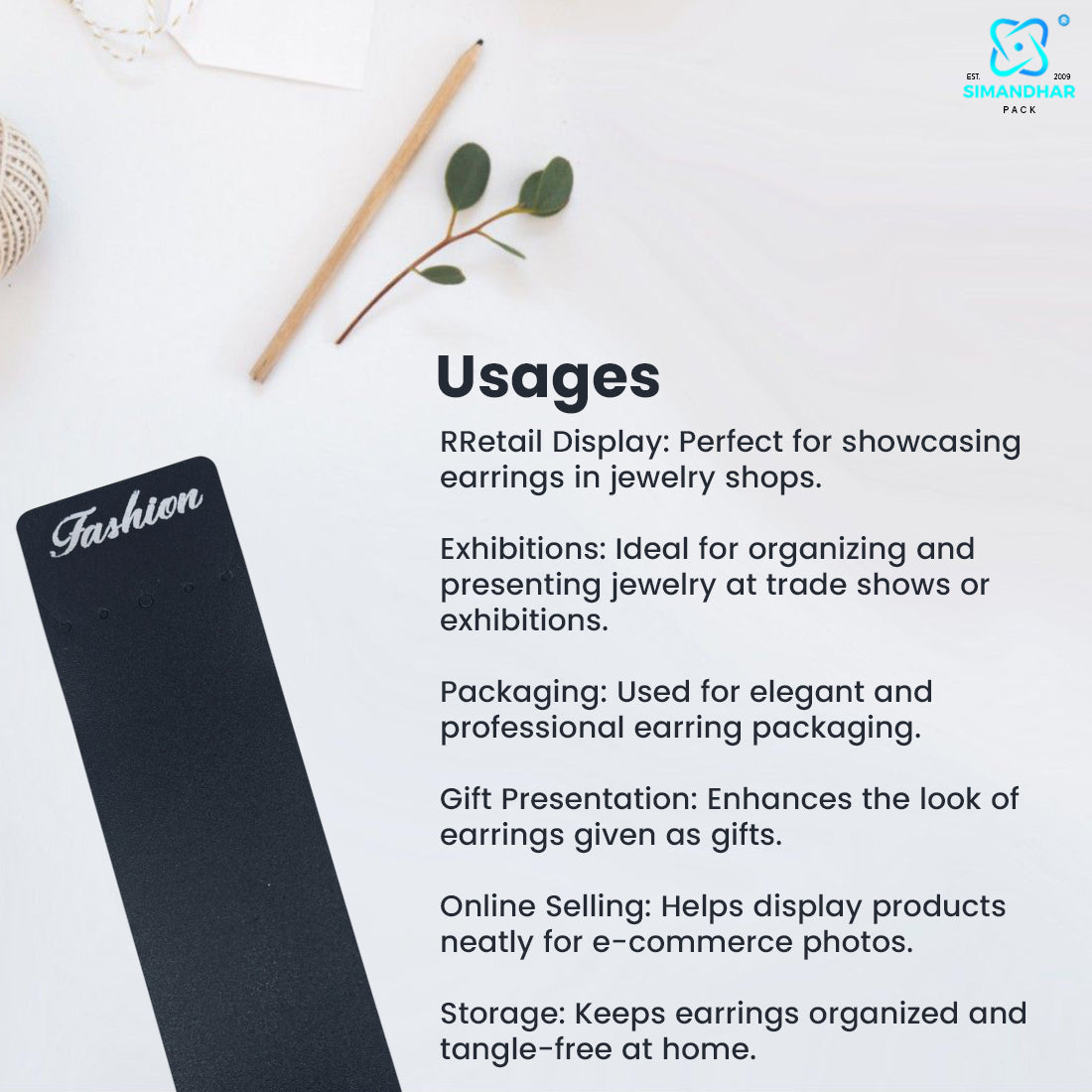 Premium Black Set Card for Fashion Jewellery Presentation