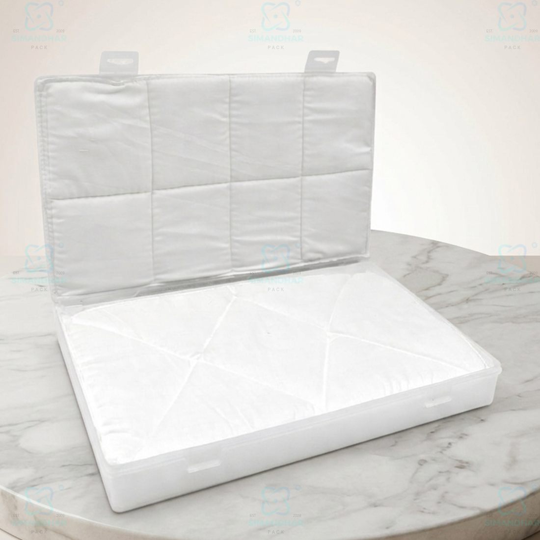 Multipurpose Plastic Jewellery Box with White Cushion Cotton Padding for Rings, Chains & Earrings
