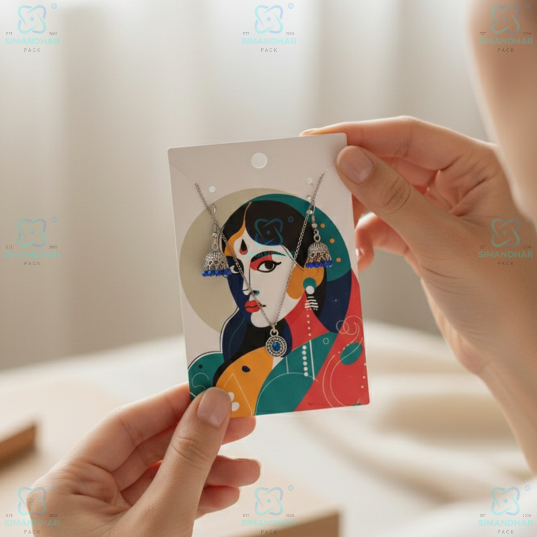 Baby Chain Pendant Display Card for Jewellery | Premium Velvet Necklace Holder Card