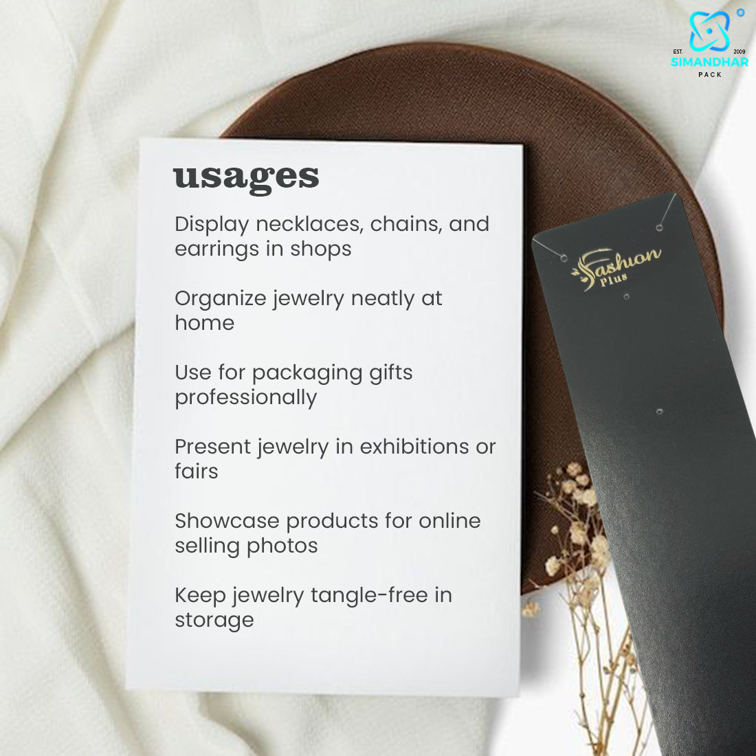 Premium Black Set Card for Fashion Jewellery Presentation