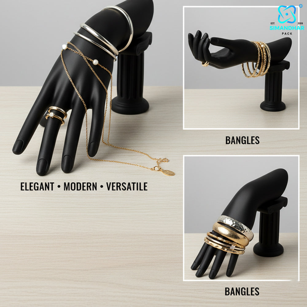 Premium Black Hand Statue Jewellery for Rings, Bracelets & Accessories