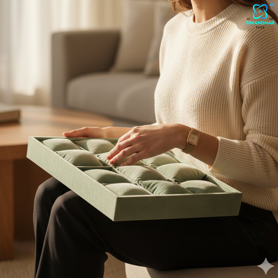 Premium Watch, Kada & Bracelet Cushion Tray for Jewellery Display
