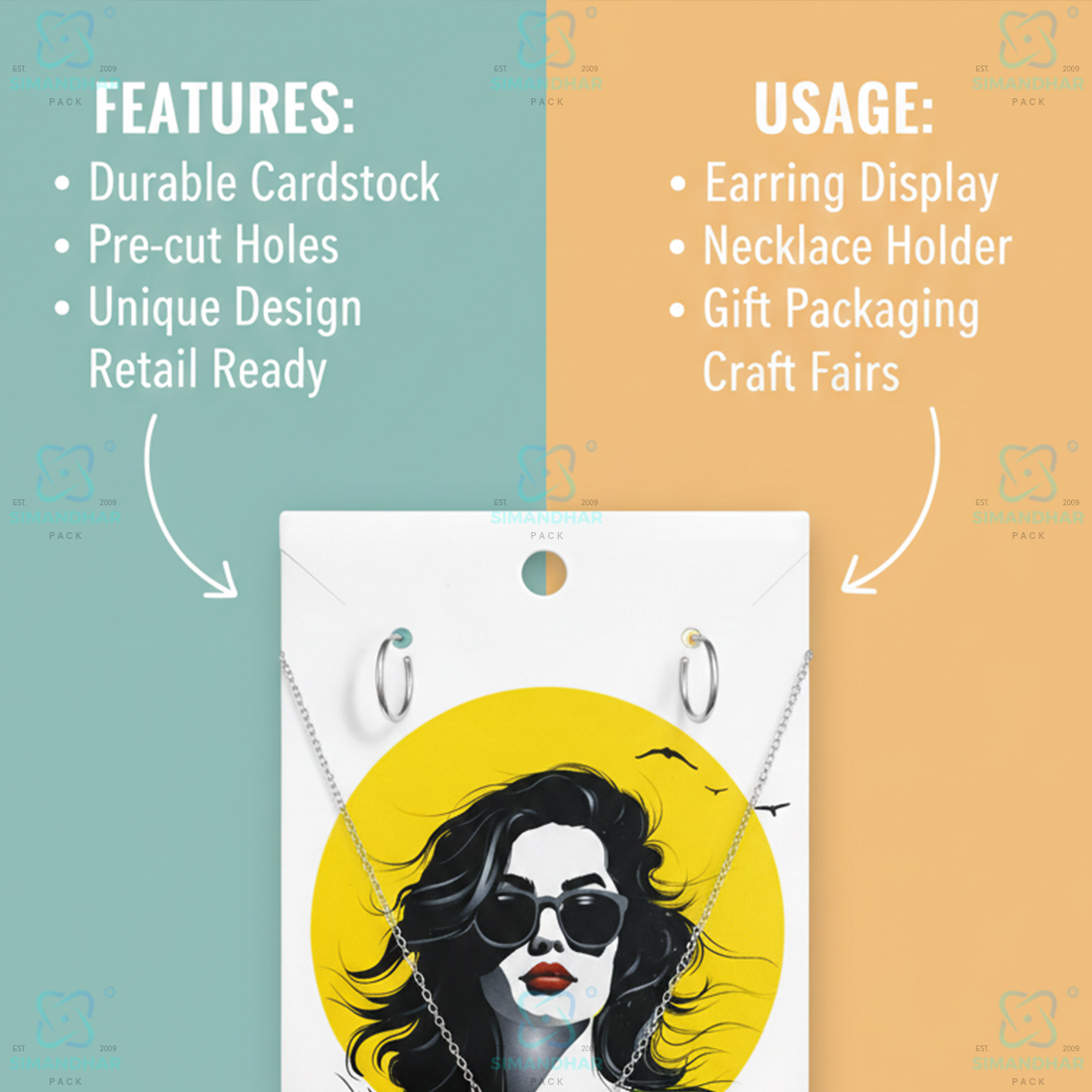 Baby Chain Packing Card for Jewellery | Pendant Necklace Display Card