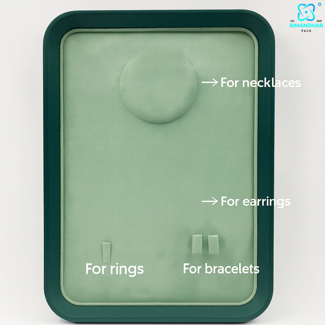 Green Necklace Display Tray | Pendant & Chain Jewellery Organizer
