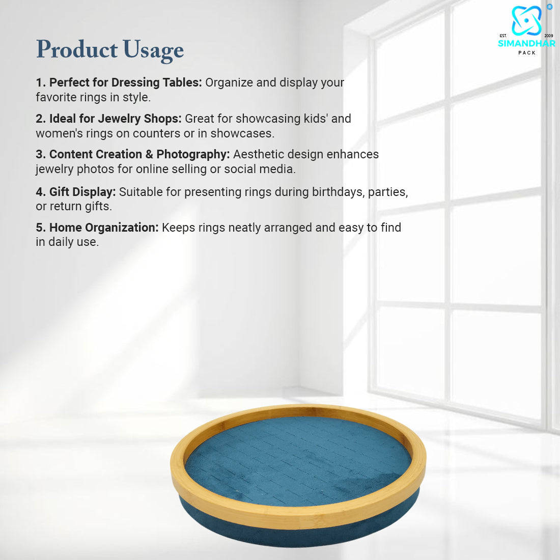Luxury Circular Velvet Ring Organizer