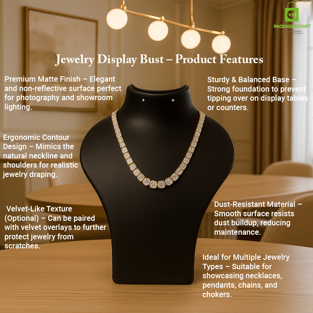 Compact Plastic Necklace Display Stand for Small Spaces