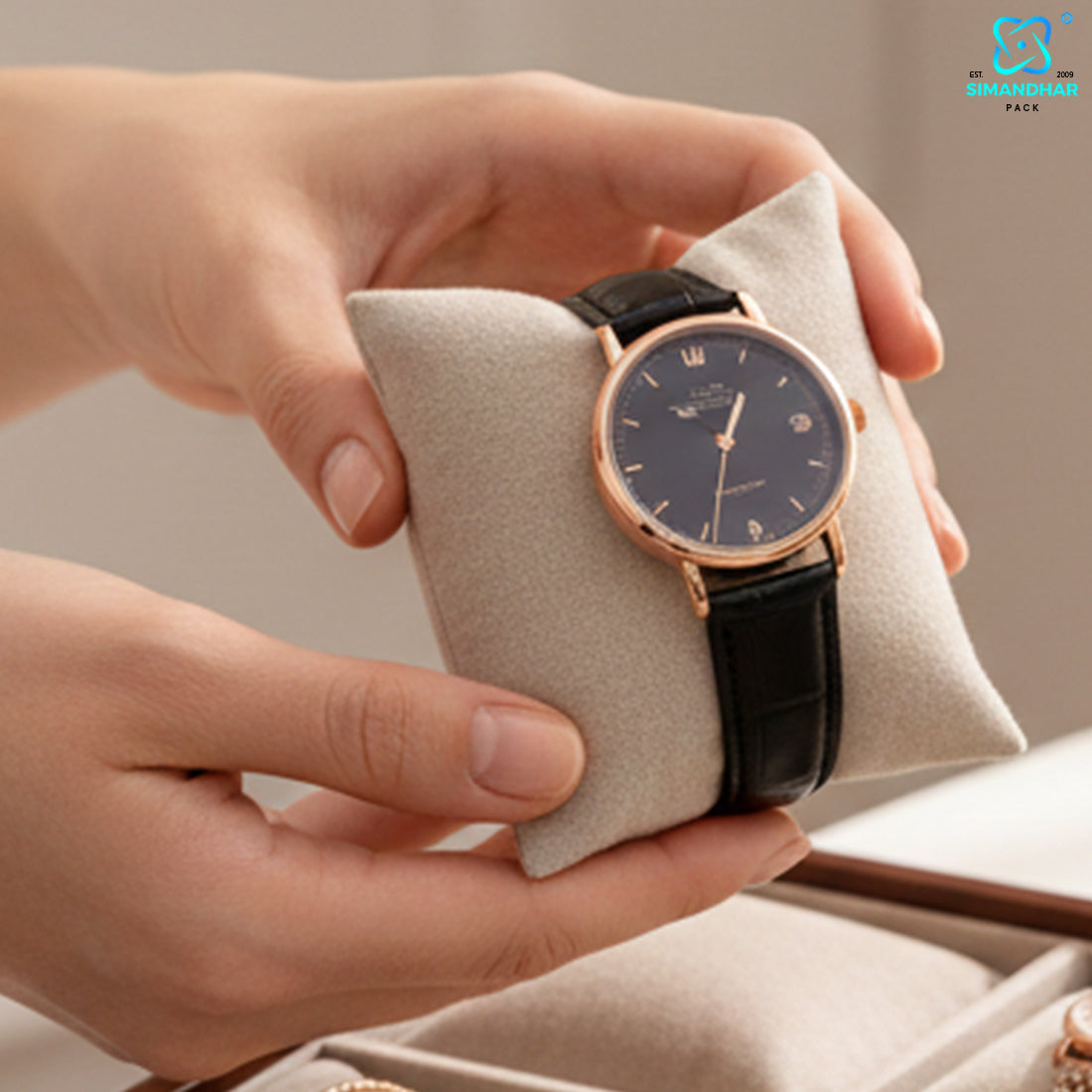 Premium Watch, Kada & Bracelet Cushion Tray for Jewellery Display