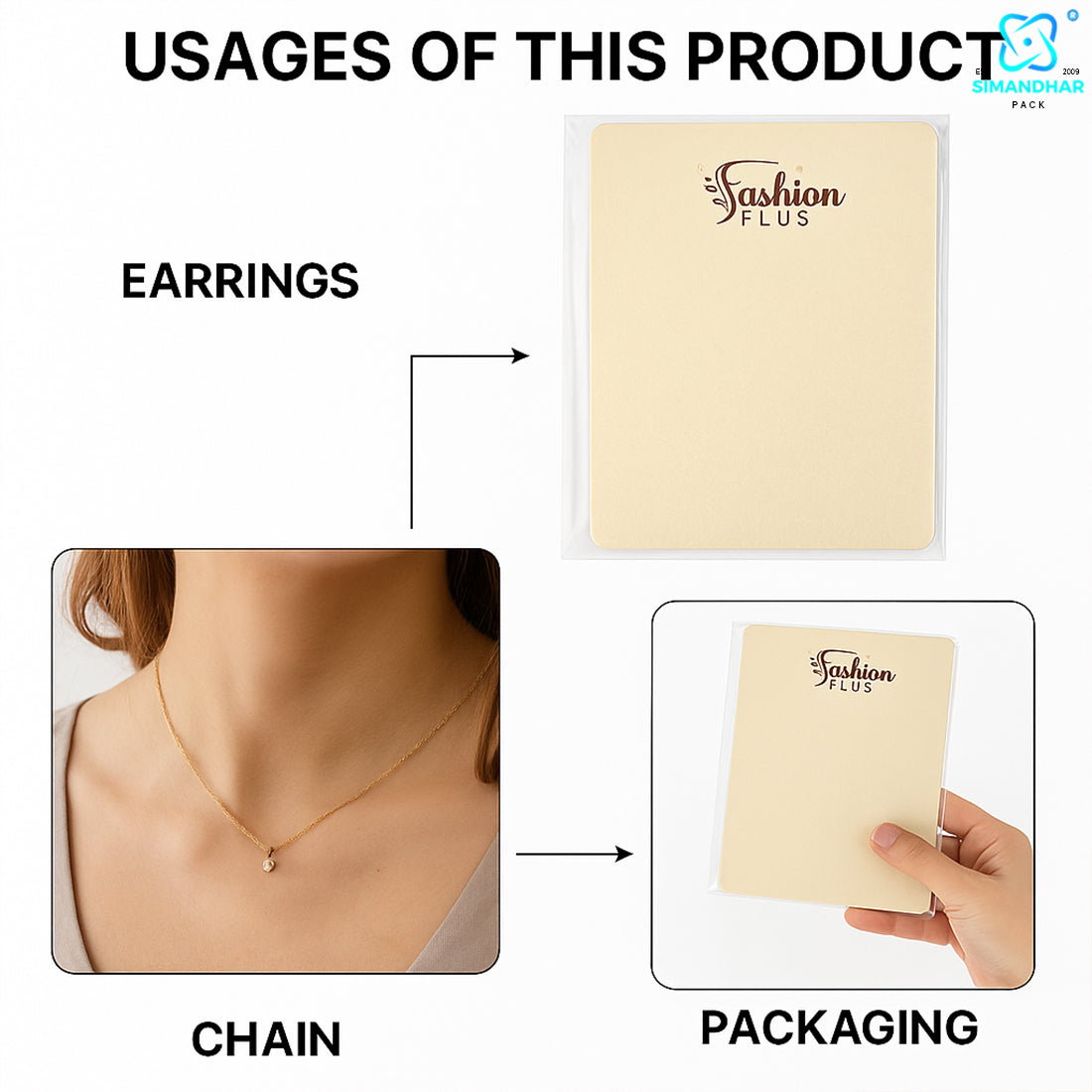 Durable Necklace Display Holder Cards for Jewelry Shops