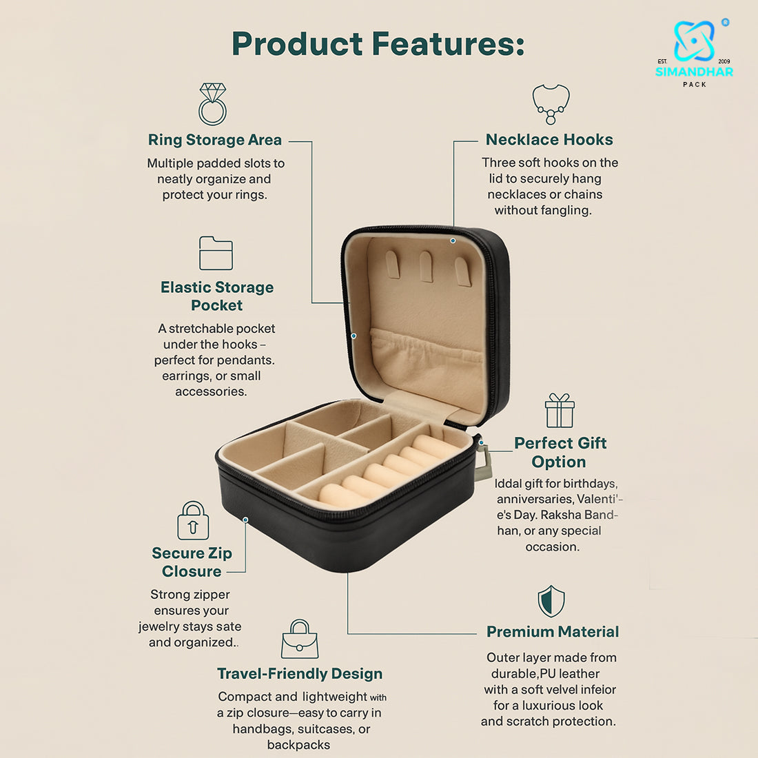 Luxury Jewellery Storage Box with Smart Compartments & Secure Design