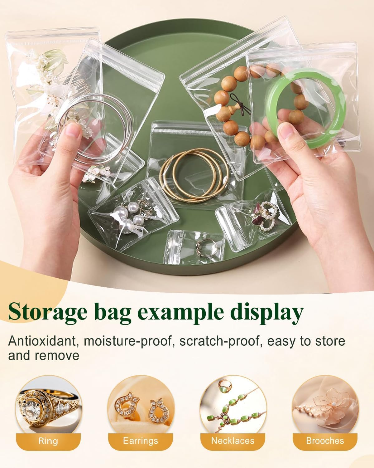 36Pcs PVC Jewelry Pouches Clear Zipper Bags Mini Transparent Plastic Portable Dustproof Bracelet Storage Bag Anti Oxidizing Earrings for Storage Jewelry Packing Bags