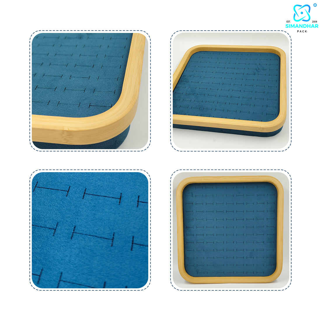 Luxury Square Velvet Ring Display Tray for Stylish Storage