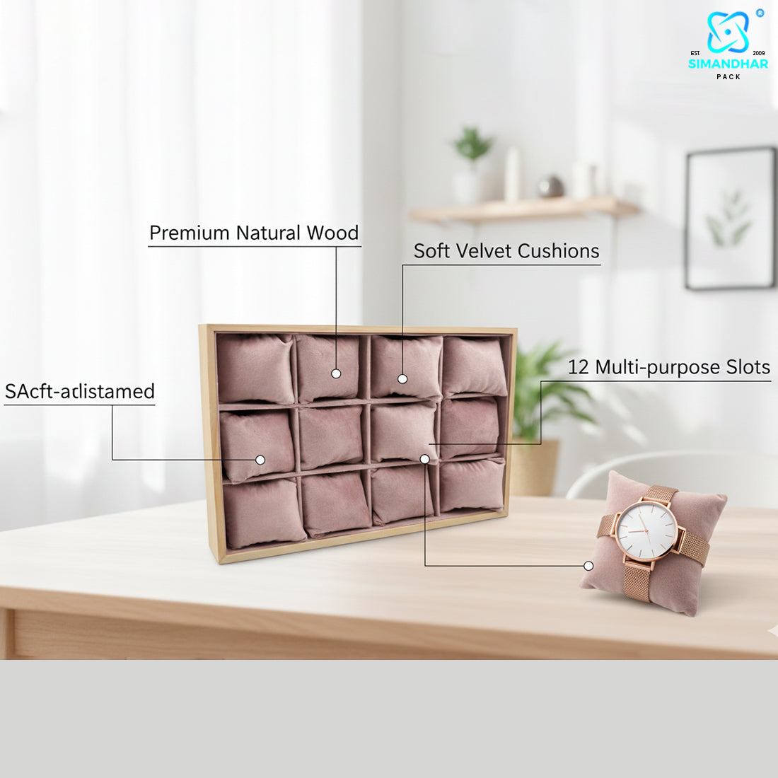 Premium Watch, Kada & Bracelet Cushion Tray for Jewellery Display