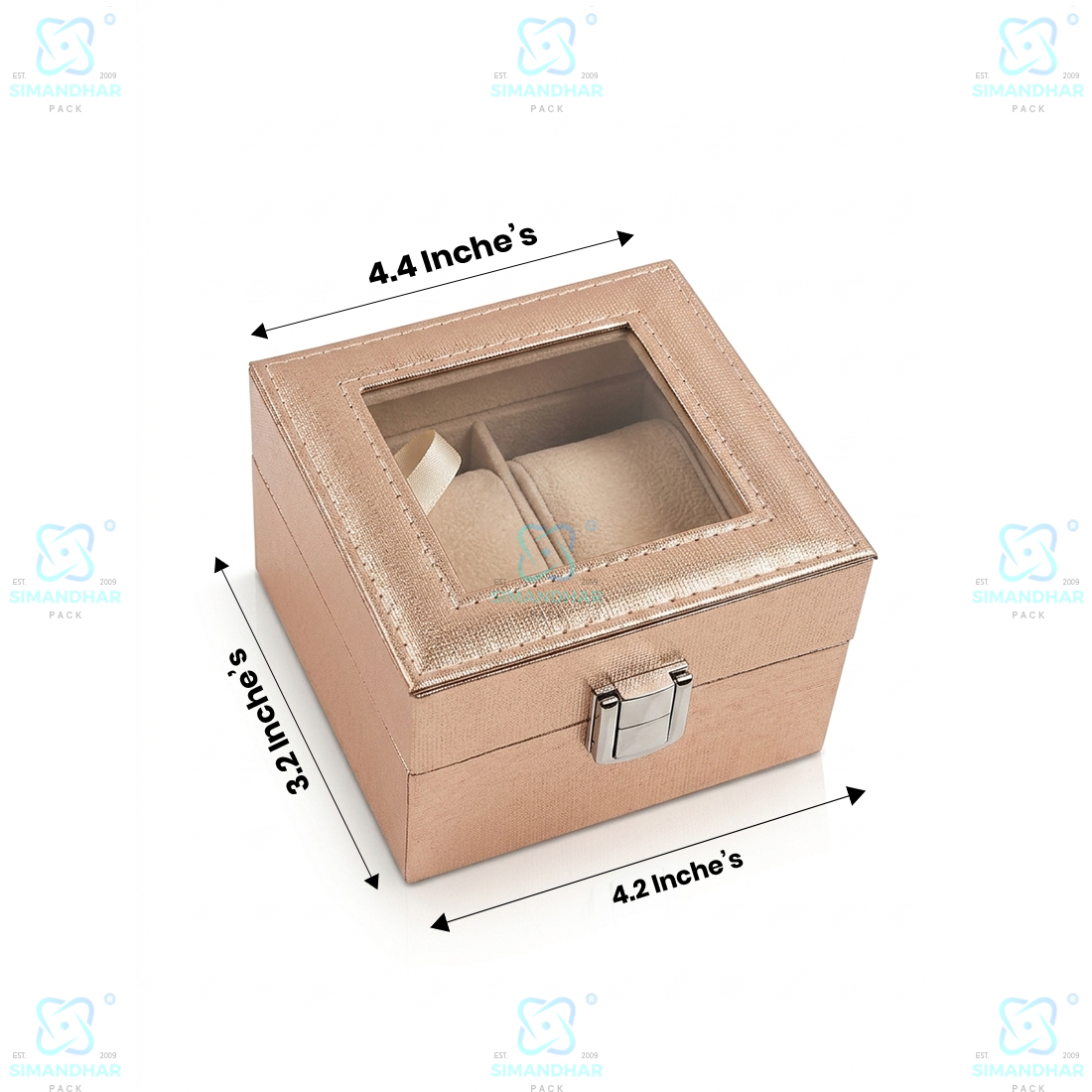 Premium Velvet Watch Storage Box with 2 Compartments – Leather Watch Display Case (Copy)