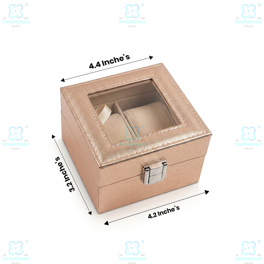 Premium Velvet Watch Storage Box with 2 Compartments – Leather Watch Display Case (Copy)