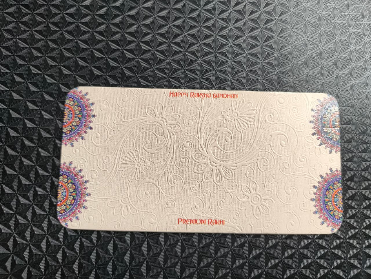 Couple Rakhi Display Card with Crystal Clear Poly Bag Packaging